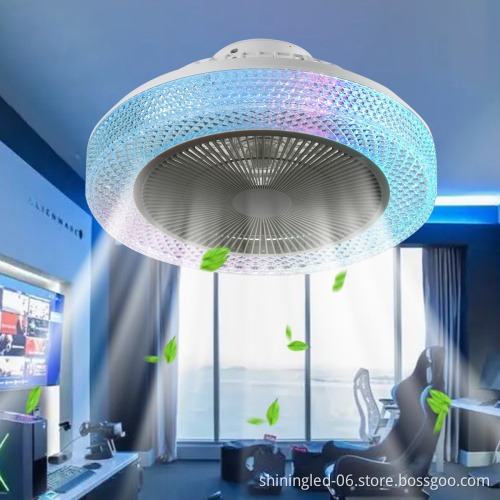 SLYNN Smart RGB Ceiling Fan with Dimmable Light for Bedroom and Living Room